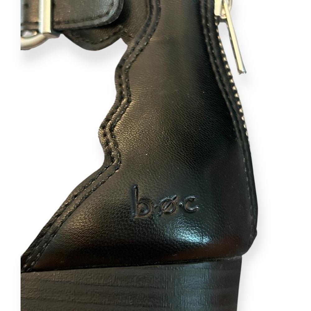 b.o.c. Holly Black Scalloped Ankle Strap Sandals - Picture 7 of 8